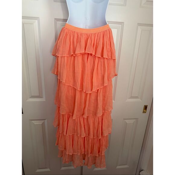 Anthropologie Tiered Ruffle High-Low Skirt - Picture 7 of 9